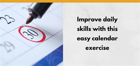 Improve daily skills with this easy calendar exercise