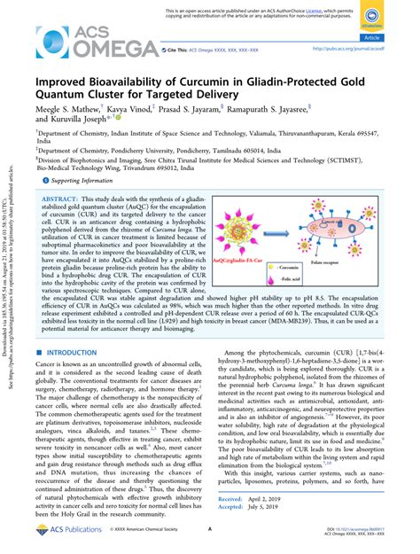 Improved Bioavailability of Curcumin in Gliadin-Protected Gold …