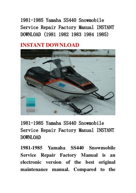 Improved factory yamaha ss440 snowmobile manual pro. - The game changer 1 lm trio.