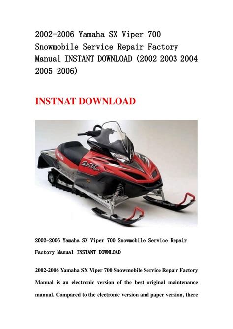 Improved factory yamaha sx viper 700 snowmobile shop manual. - Youngsters guide to personality development by s p sharma.