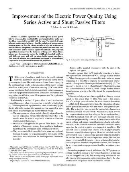 Improvement of Electric Power Quality Using a Small …