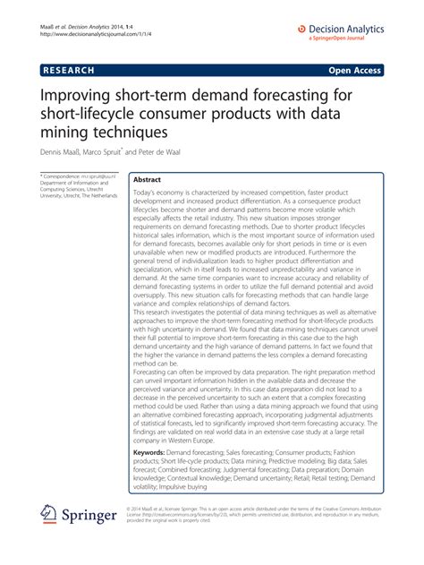 Improving short-term demand forecasting for short