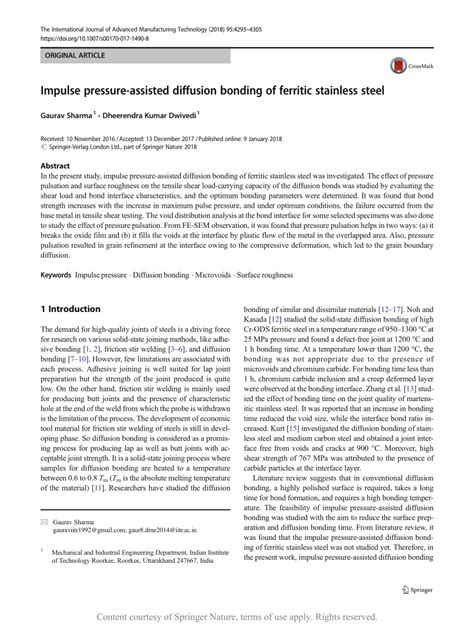 Impulse pressure-assisted diffusion bonding of ferritic