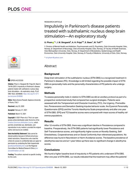 Impulsivity in Parkinson’s disease patients treated with …