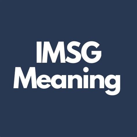 Oct 2, 2023 · What does IMSG mean on TikTok? On TikTok, IMSG often stands for ‘iMessage,’ and may be used on TikTok when people are asking to chat via the Apple instant messaging app. It can also stand for ... . 