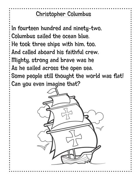 In 1492 (Columbus Sailed the Ocean Blue) Poem for Kids