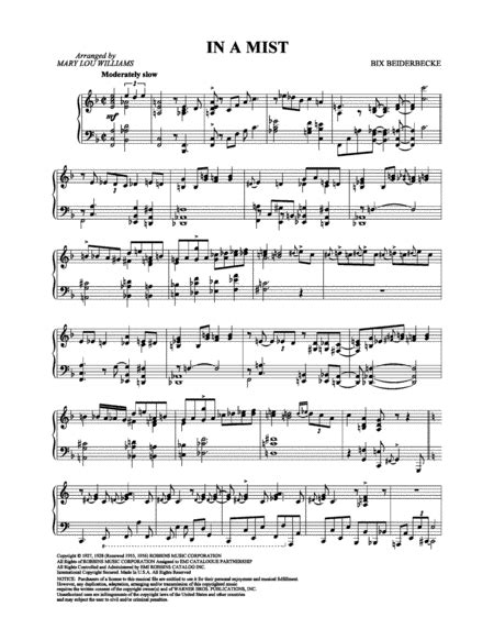 In A Mist By Bix Beiderbecke - Digital Sheet Music For - Download ...