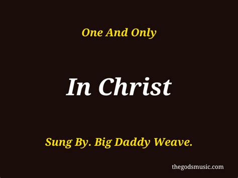 In Christ Lyrics by Big Daddy Weave - Lyrics On Demand