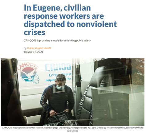 In Eugene, civilian response workers are dispatched to nonviolent …