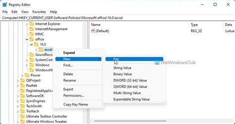 In Excel - Set the "Default local file location" via GPO or registry