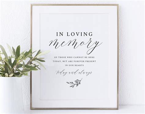 In Memory Sign Template NonEditable Instant Download Etsy Sign