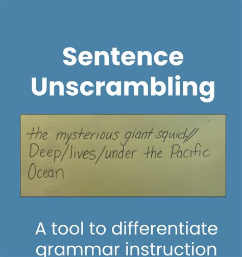 In My Classroom The Forest and the Trees Sentence Unscrambling A