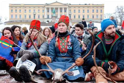 In Norway, Indigenous Sami protest outside prime minister’s office against wind farm