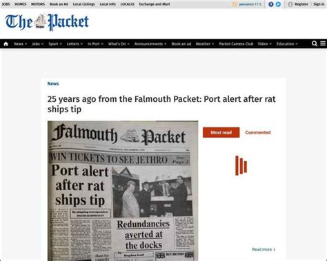 In Port news from the Falmouth Packet