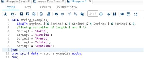 In SAS, how do I read and print long string variables properly? - IU