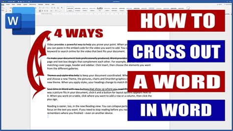 In Word How to Cross out a Word Microsoft Word Tutorial