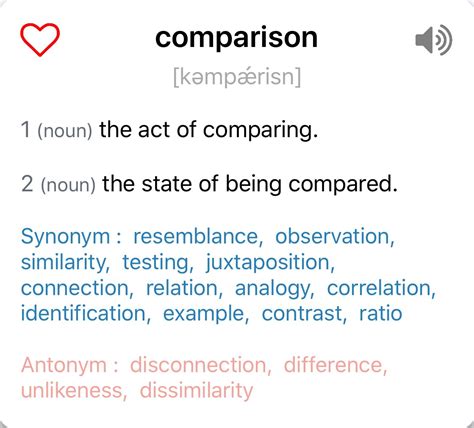 In comparison synonym. Synonyms for COMPARISON: likening, collating, analyzing, relative estimation, comparative relation, testing by a criterion, distinguishing between, analogizing ... 