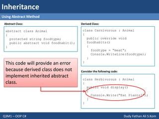 In oop which functions throws an error when a class is inherited.  It help...