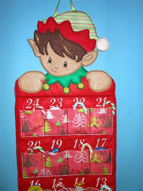 In the Hoop Advent Countdown Calendar Elf Embroidery Machine Design Set