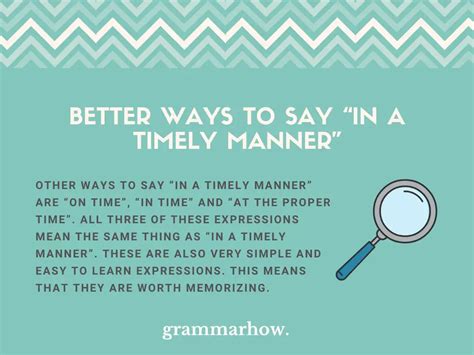 In timely manner synonym. Things To Know About In timely manner synonym. 