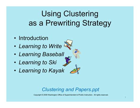In what way is clustering a helpful prewriting strategy? A. It allows for the jotting down of ideas about the topic in a timed manner. B. It lists ideas that are related to the topic in a logical order. C. It forms connections between the topic and related ideas. D. It explores the topic by asking a series of questions,. 