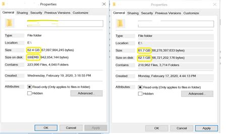 In windows server 2016 , Size and Size on disk is same.?