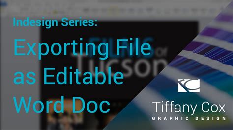 InDesign Series HowTo Export as a Word Document YouTube