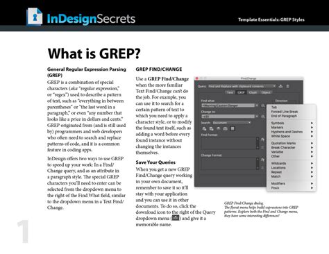 InDesign Template Essentials GREP Styles CreativePro Network