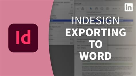InDesign Tutorial Exporting to a Word document YouTube