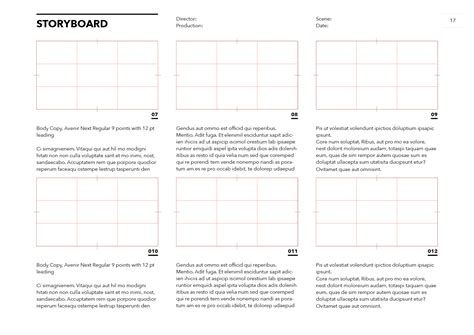 InDesign storyboard template