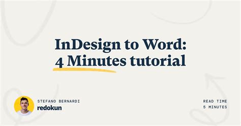 InDesign to Word 4 Minutes tutorial Redokun Blog