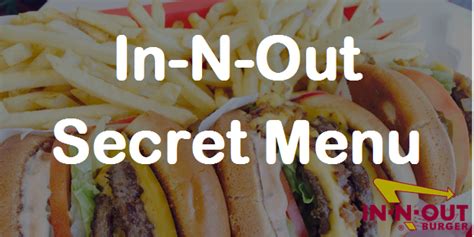 InNOut Menu Secret Menus