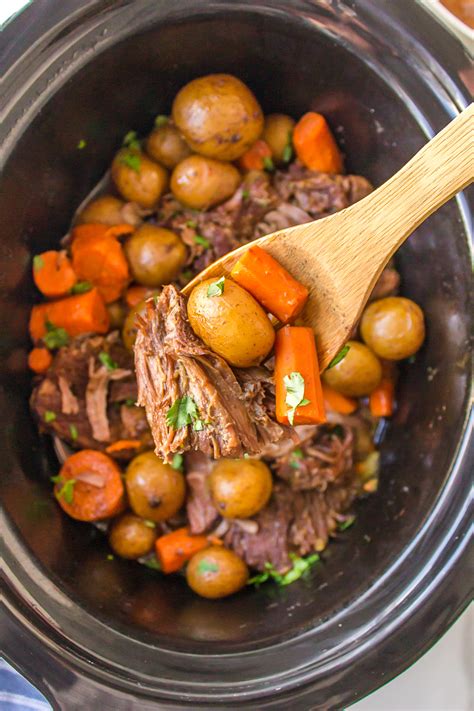 6 Ratings. Jump to recipe. Save Recipe. Family-friendly Crock-Pot recipes will never fall out of favor and this slow cooker pot roast is one of the best you'll ever try. This recipe takes traditional, fall-apart …. 