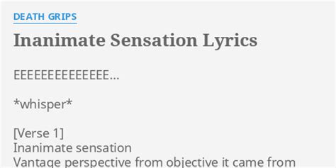 Inanimate sensation lyrics. I shared this idea with you here some time ago, and finally I did it. At the end, I went for Inanimate Sensation since it fitted better the rythm and… 