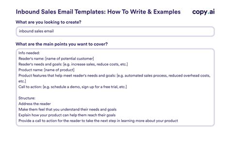 Inbound Sales Email Templates