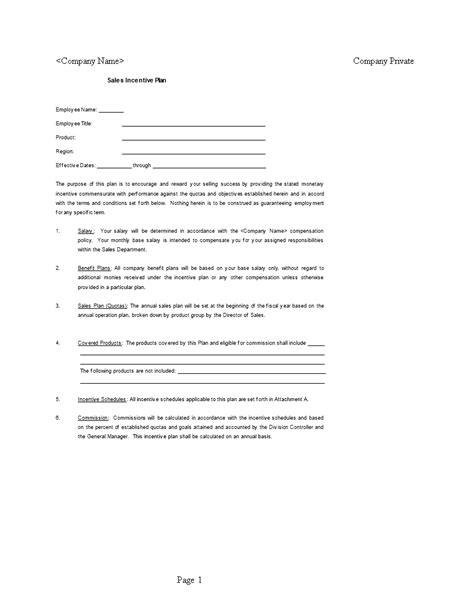 Incentive Proposal Template