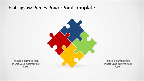 Inclined Square created with Four PowerPoint Jigsaw Pieces. SlideModel
