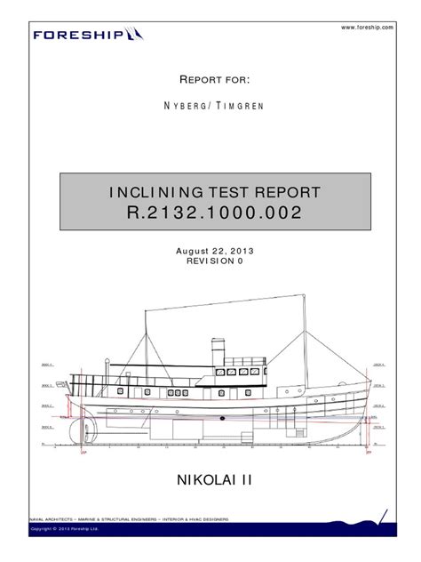 Inclining Test Report PDF Ships Watercraft - Scribd