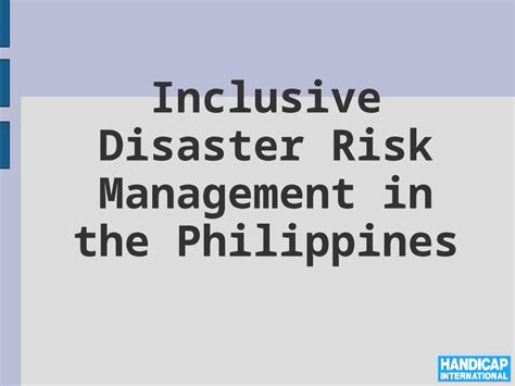 Inclusive Disaster Risk Management in the Philippines