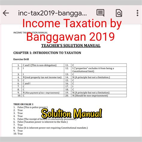 Income Taxation Banggawan 2019 Ed Solution Manual