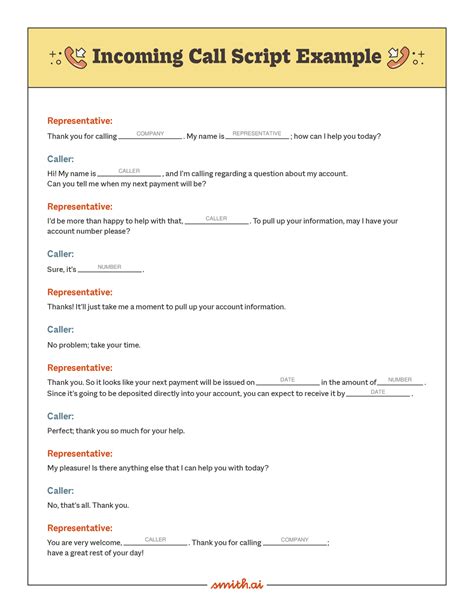 Incoming Call Script Template Pdf Free Download