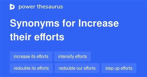 Increase Their Efforts synonyms - Power Thesaurus