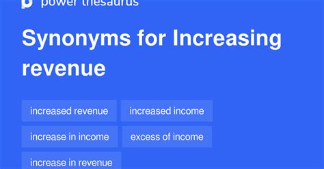 Increased Revenue synonyms - 89 Words and Phrases for Increased Revenue