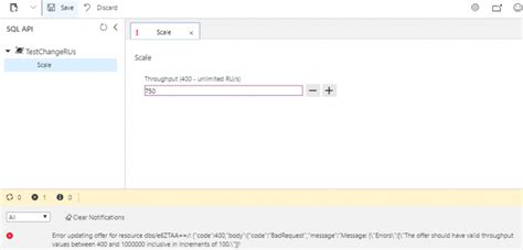 Increasing or Decreasing Scale for Azure Cosmos DB