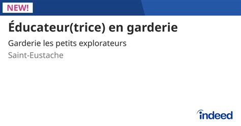 Indeed garderie.  Vous &ecirc;tes &agrave; la recherche d'un emploi : Garde Enfant ? ...
