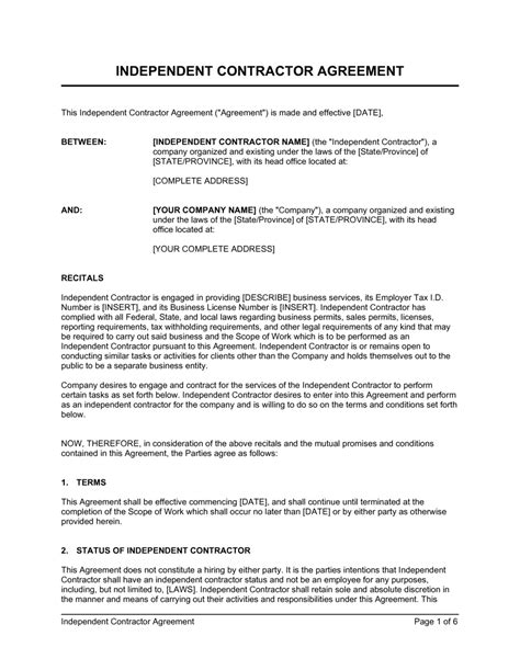 Independent Contractor Sample Wildlifewanderings Blog
