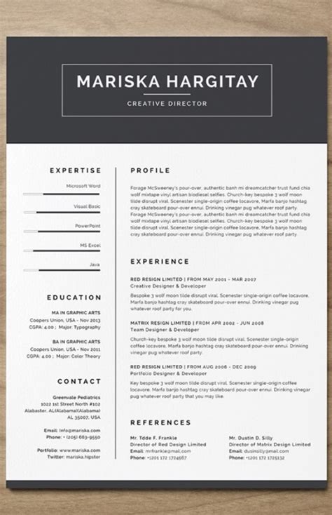 Indesign Resume Template Free