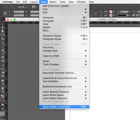 Indesign hidden characters guide.  These characters, such as spaces, tabs, and paragraph...