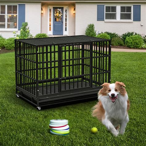 Indestructible dog crates. Sep 9, 2022 · About this item . 🐕【Durable & Non-Toxic Dog Crate】The 38" upgraded dog cage with strong joint welds, indestructible and durable.It is made of corrosion-resistant and reinforced 0.5 inch diameter steel tubes.Multi-layered protective non-toxic coating keeps your dog healthy，suitable for most medium and large dogs. 