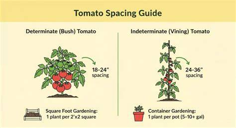 Indeterminate tomato spacing in cm.  Indeterminate tomatoes, in particula...